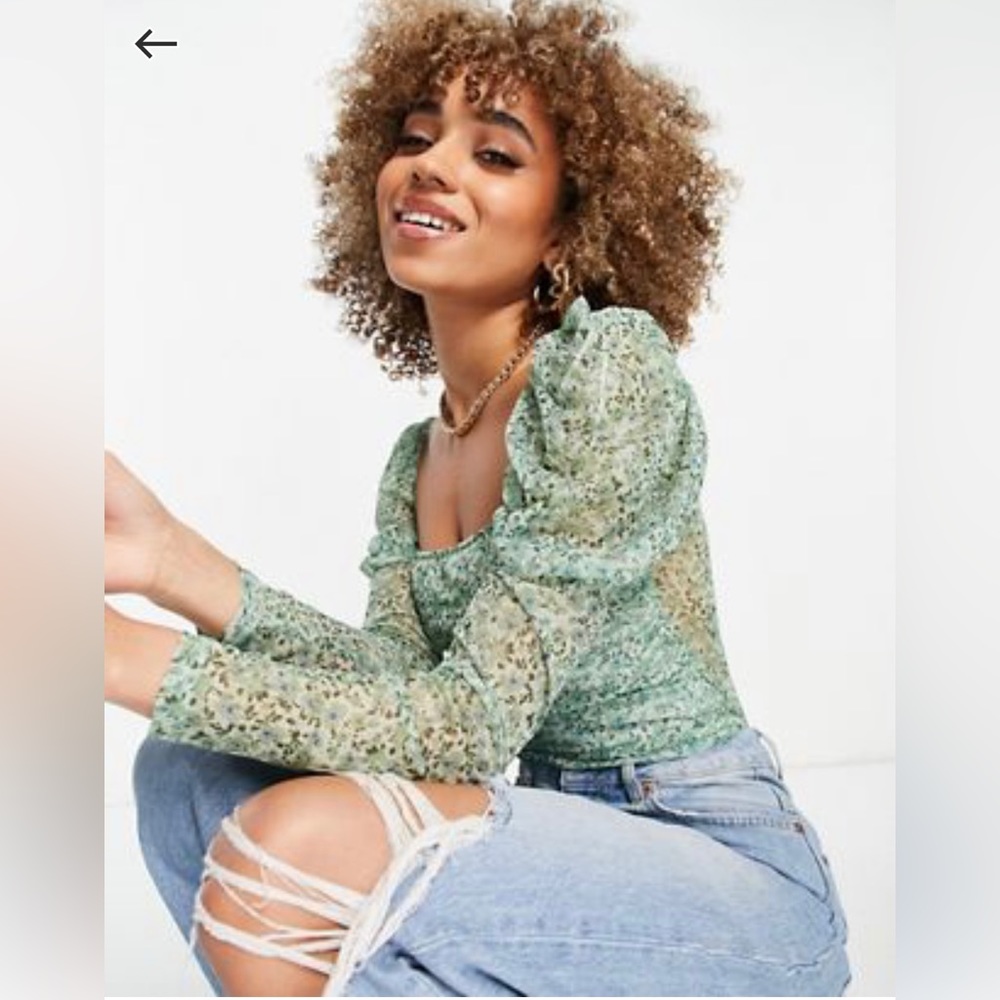 New ASOS Rebellious Fashion Green bodysuit size 4